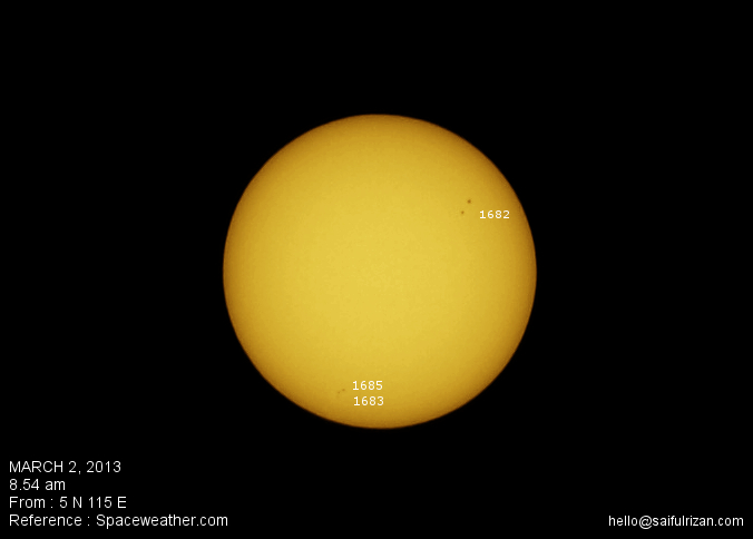 Solar Observation 2 March 2013