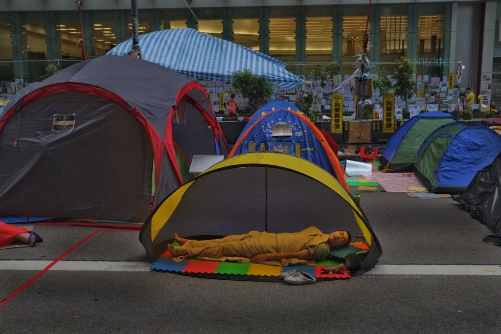 Protester Umbrella Revolution by Saifulrizan