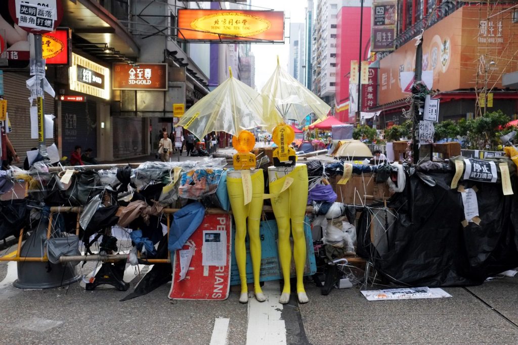 Umbrella Revolution barricade by Saifulrizan